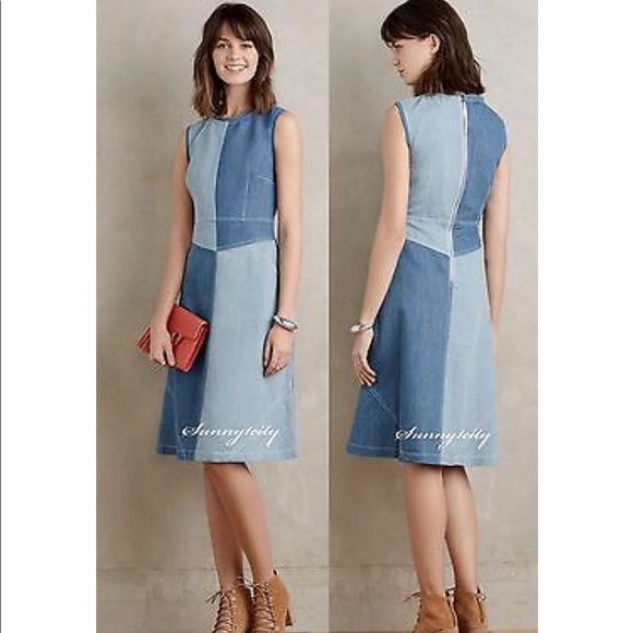 Anthropologie patchwork dress holding horses sz 14 - Picture 1 of 4